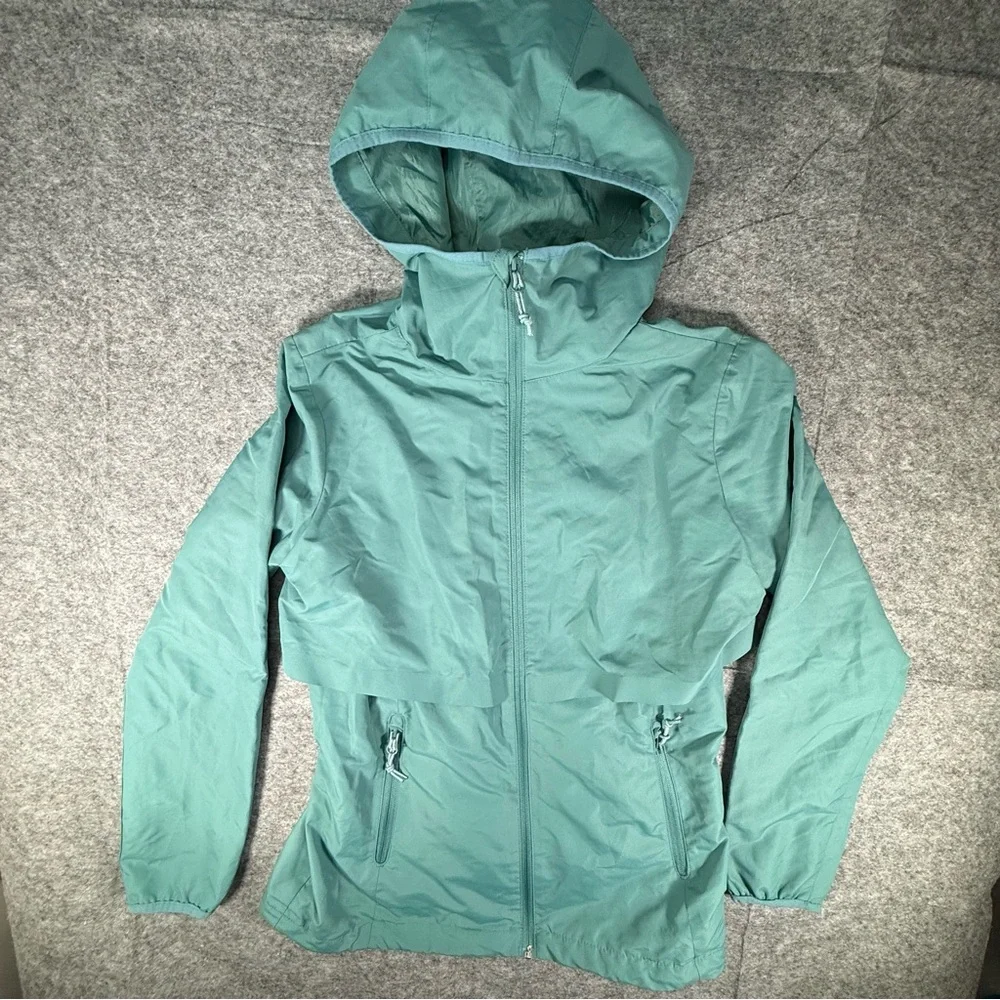 Champion Women's Hooded
Windbreaker Teal Jacket Full Zip
Size X-Small EUC - Picture 14 of 14